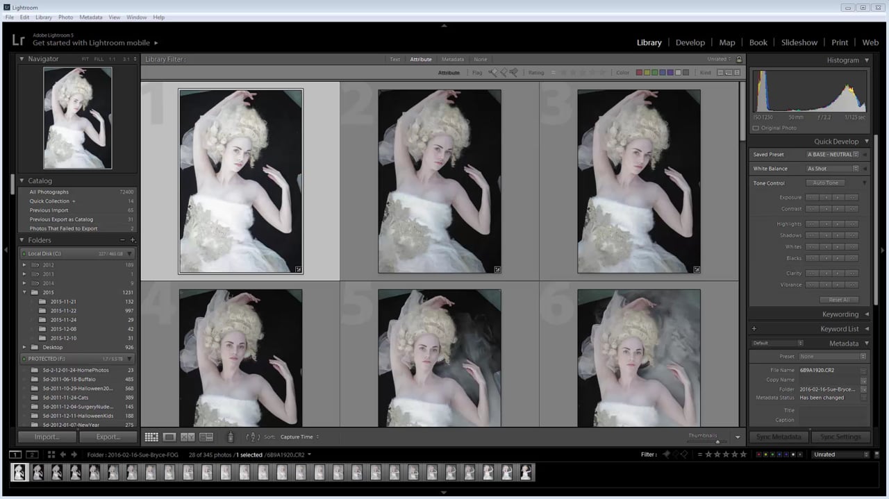 Selects in Lightroom - Dry Ice Photoshoot - The Portrait System