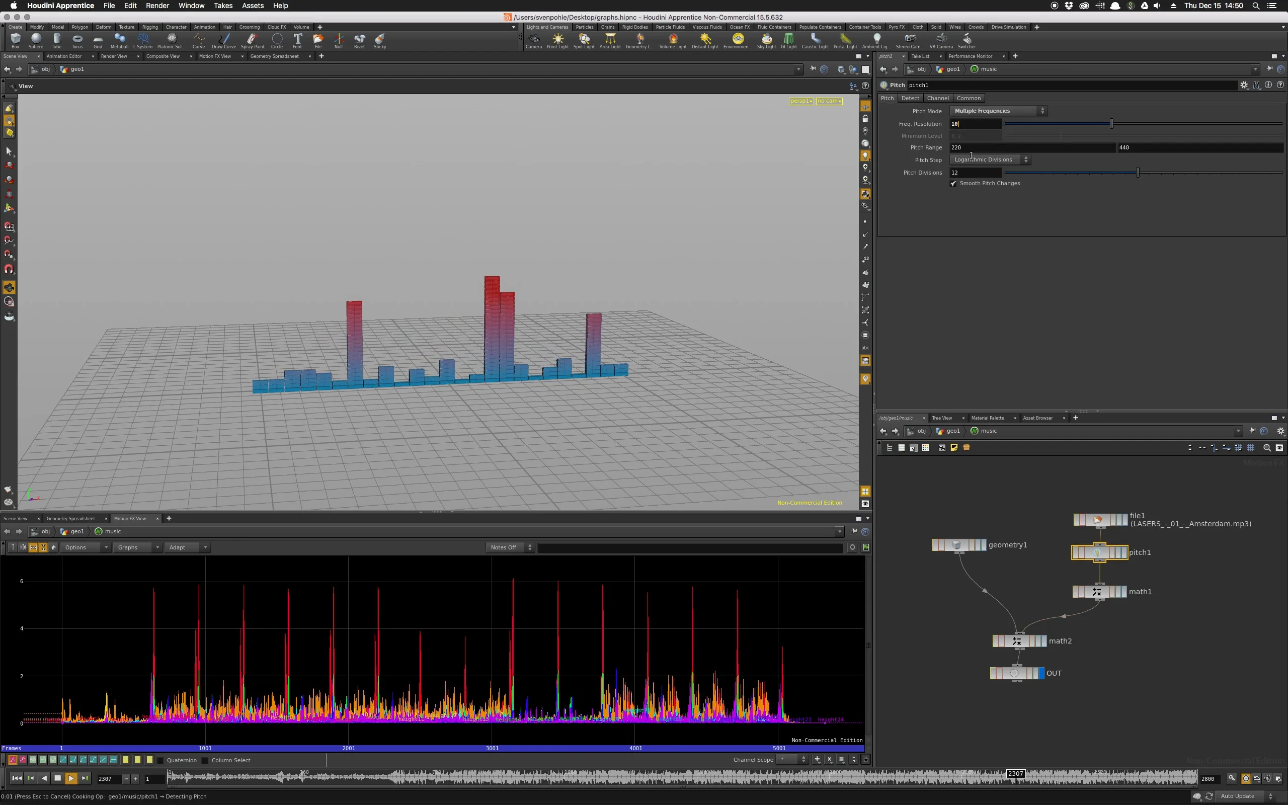 Houdini - Bar Graph (Audio driven)