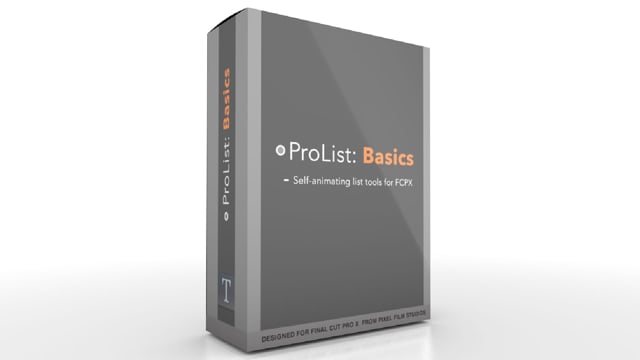 ProList Basics is Released by Pixel Film Studios for Final Cut Pro X