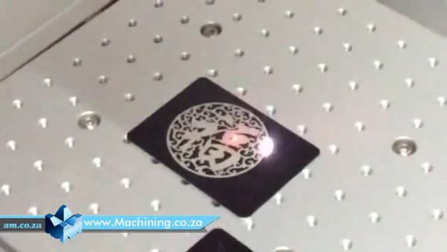 Machining Video: 2016 Model AM.CO.ZA LabelMark 20W Fiber Laser Marking Machine with 110mm by 110mm Lens Tested on 50% Power