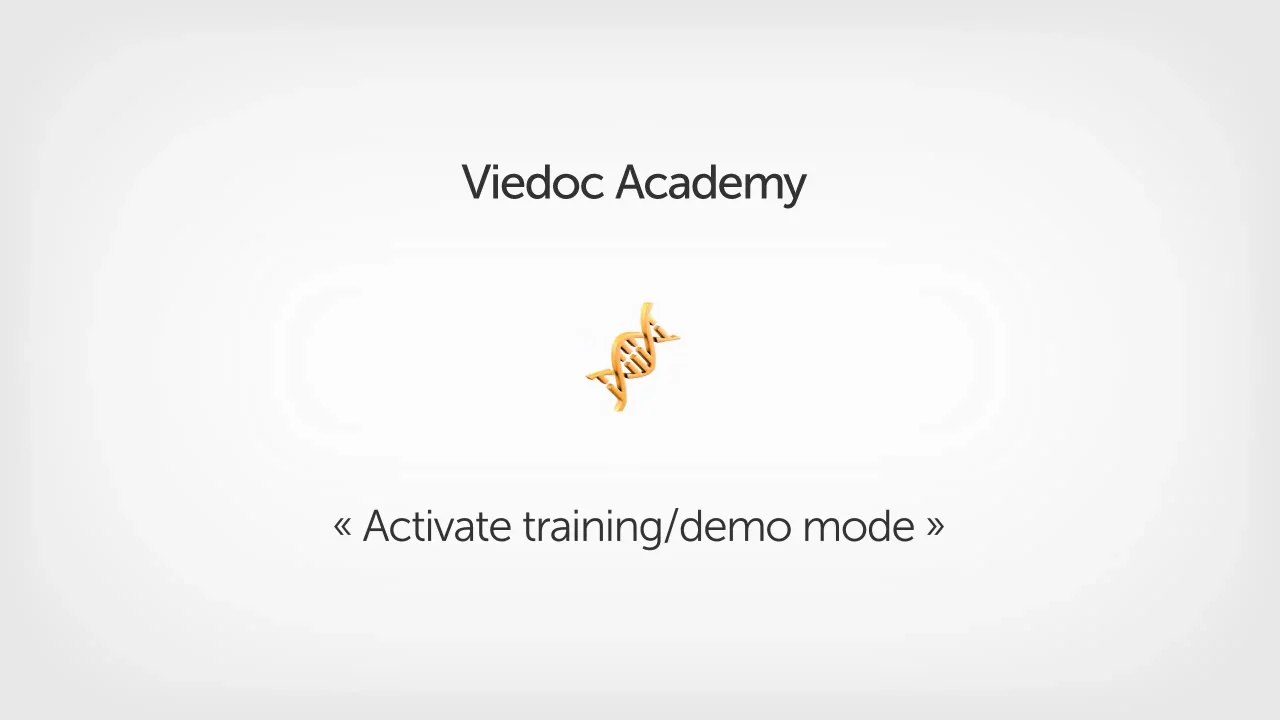 [Viedoc Academy] Activate training-demo mode
