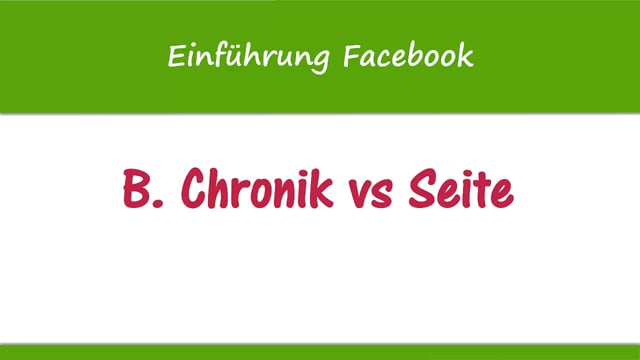 Lektion 7: Chronik vs Seite - Unterschied zwischen dem privaten Profil und der Firmenseite