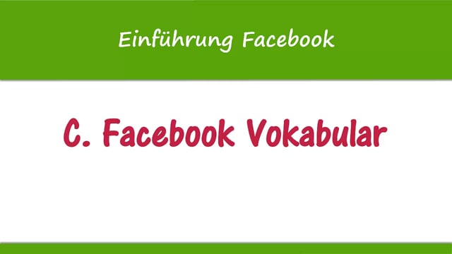 Lektion 8: Facebook Vokabular