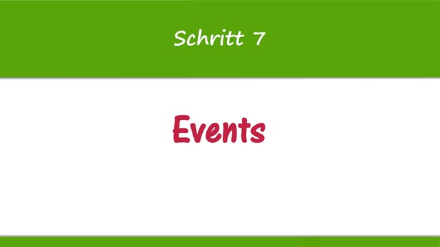 Lektion 15: Events erstellen und bekannt machen