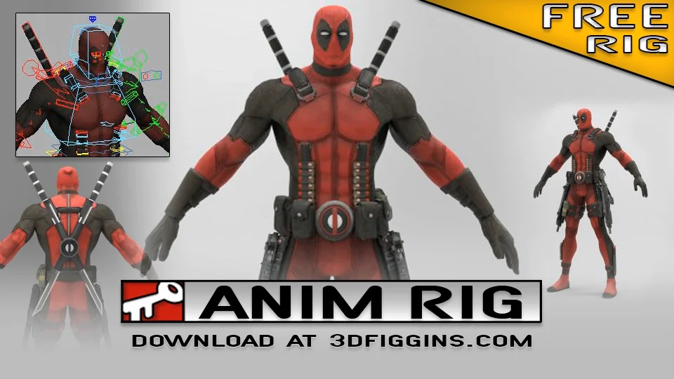 AnimRig Deadpool - デップーを動かそう!無料のMaya用リグ付き AnimRig Deadpool - デップーを動かそう!無料のMaya用リグ付き