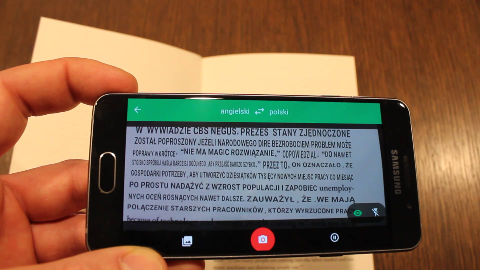 Live translation English to Polish via Google Translator app on Vimeo