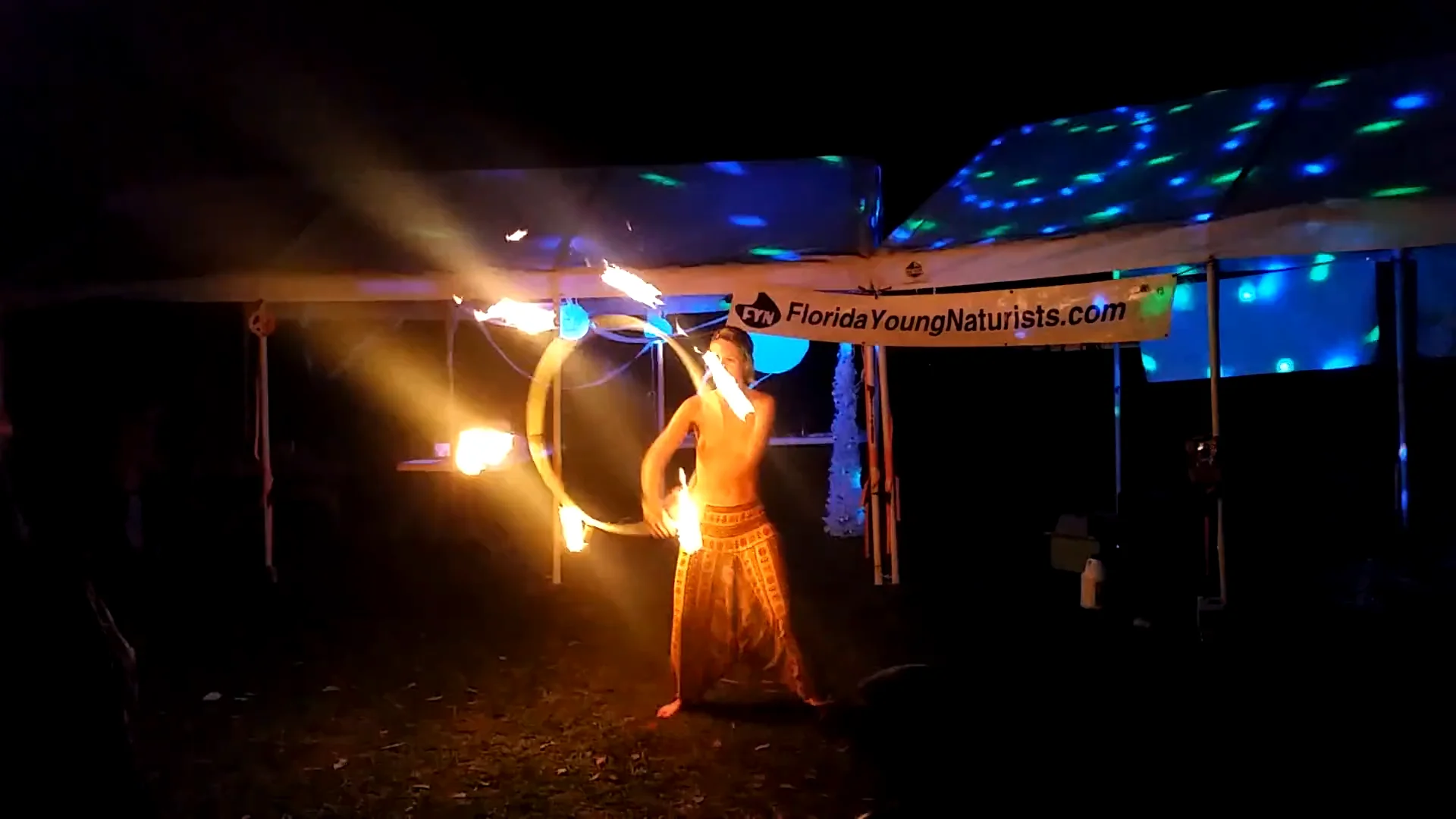 Florida Young Naturists Nudist Festival - Winter Bash Kat Naked Firedancing...