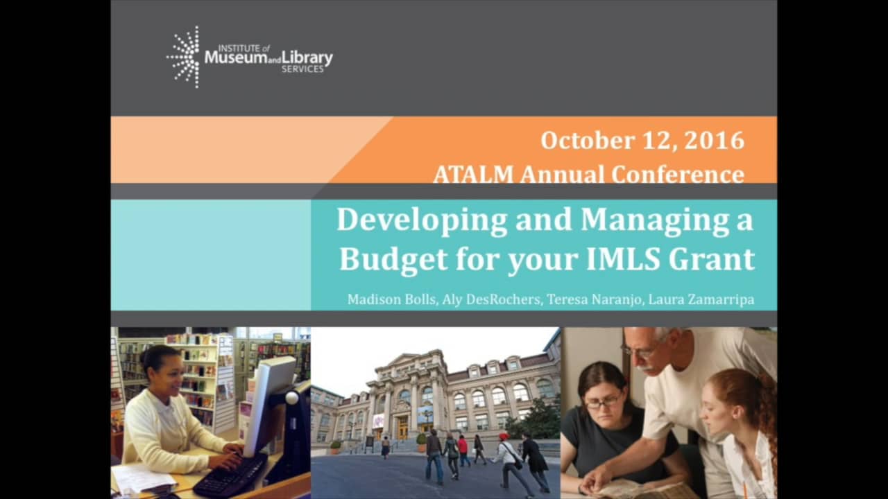 Developing and Managing a Budget for your IMLS Grant on Vimeo