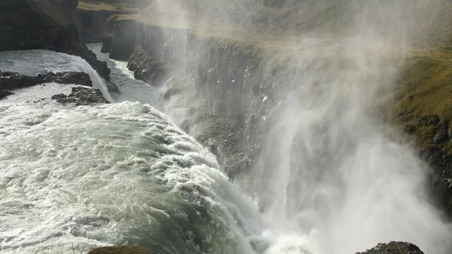 Waterfall, Iceland, Water, Landscape
