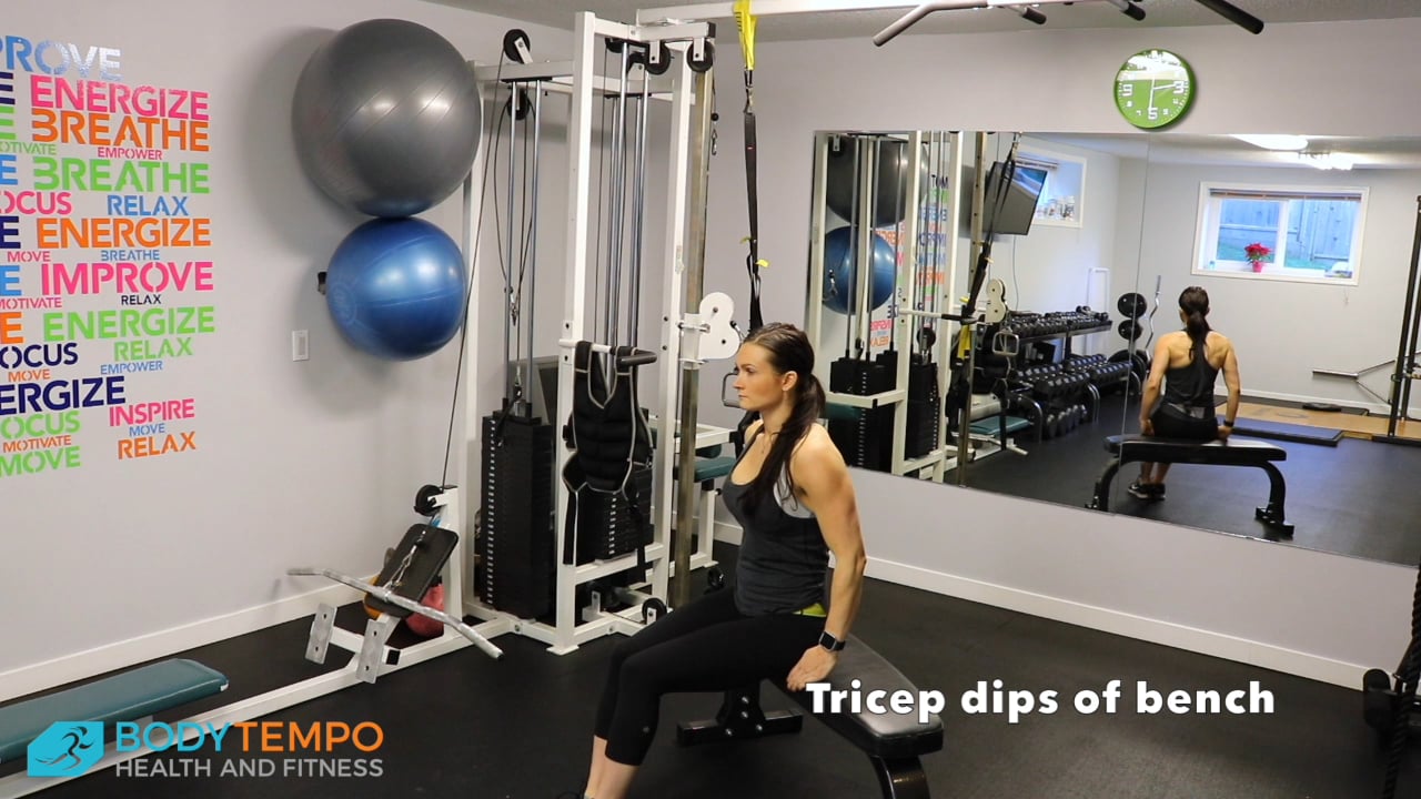 Tricep dips off bench on Vimeo