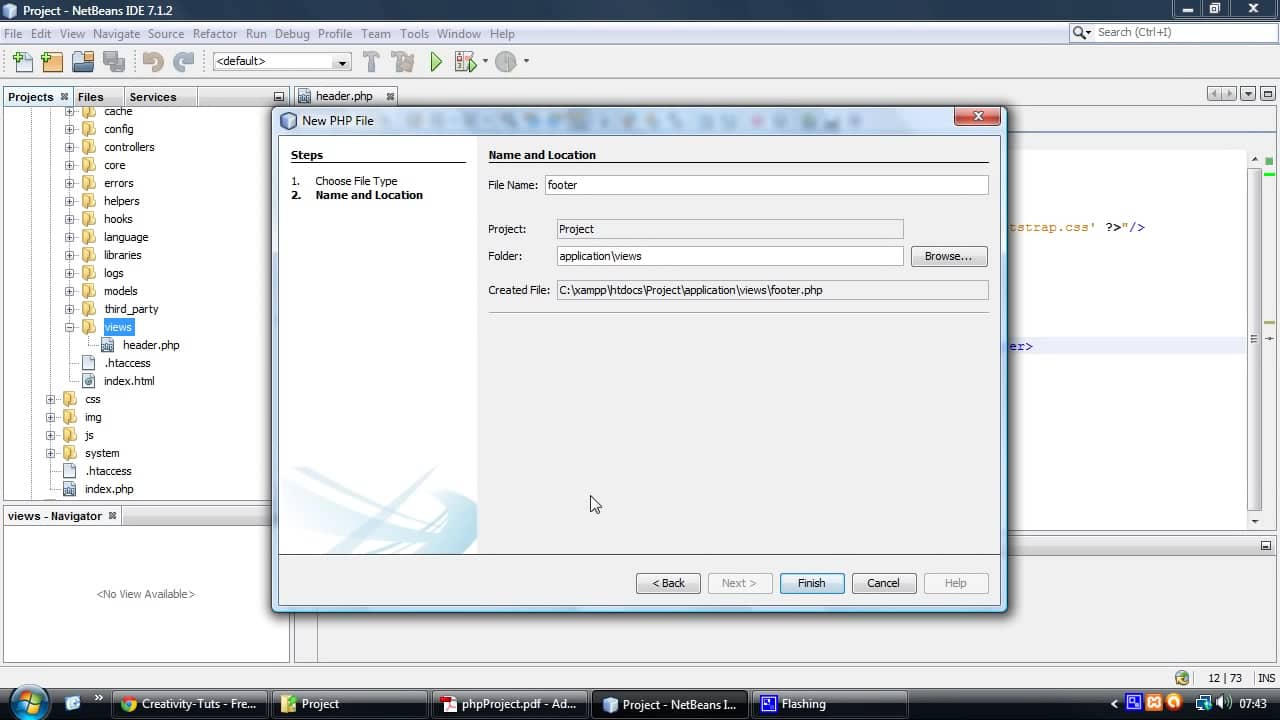 Header, Footer & Navigation Bar in PHP CodeIgniter on Vimeo