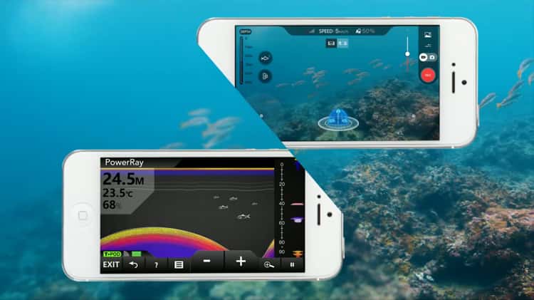 underwater powerray fishing drone creates waves at the CES 2017 on