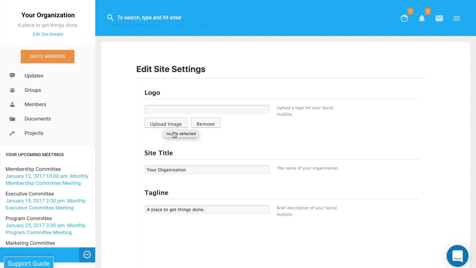Editing Site Settings on Vimeo