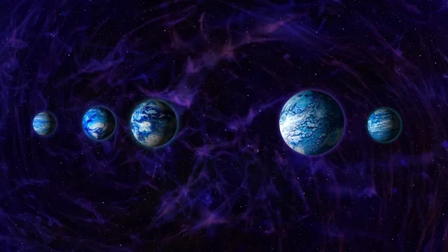 blue planets in space