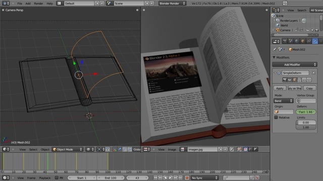 Blender Tutorial. Double sided material & page flip animation.[english] in  Jonathan Williamson - Blender 3D on Vimeo