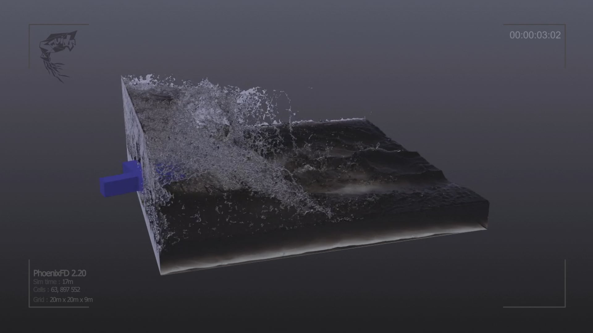 Phoenix FD 2.20 for 3ds Max "Pond splash" R&D