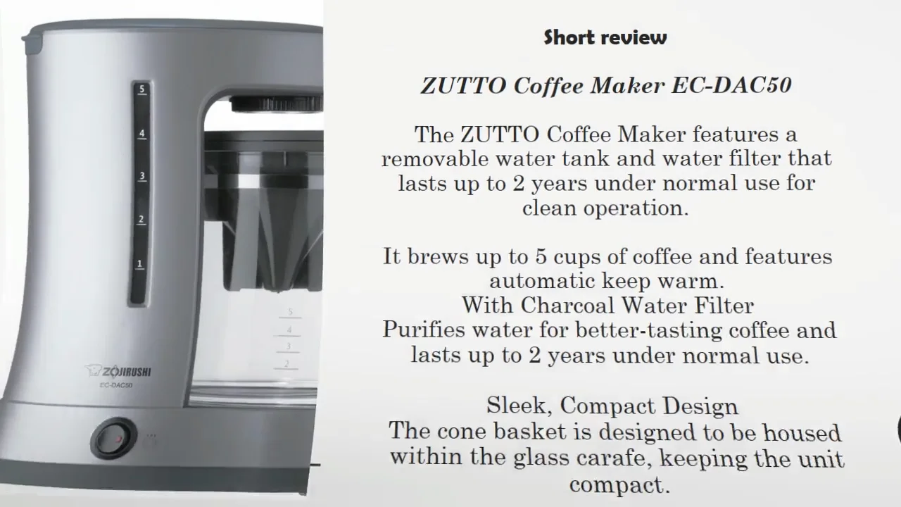 Zojirushi EC-DAC50 Zutto 5-cup Drip Coffeemaker Reviews 2017 on Vimeo