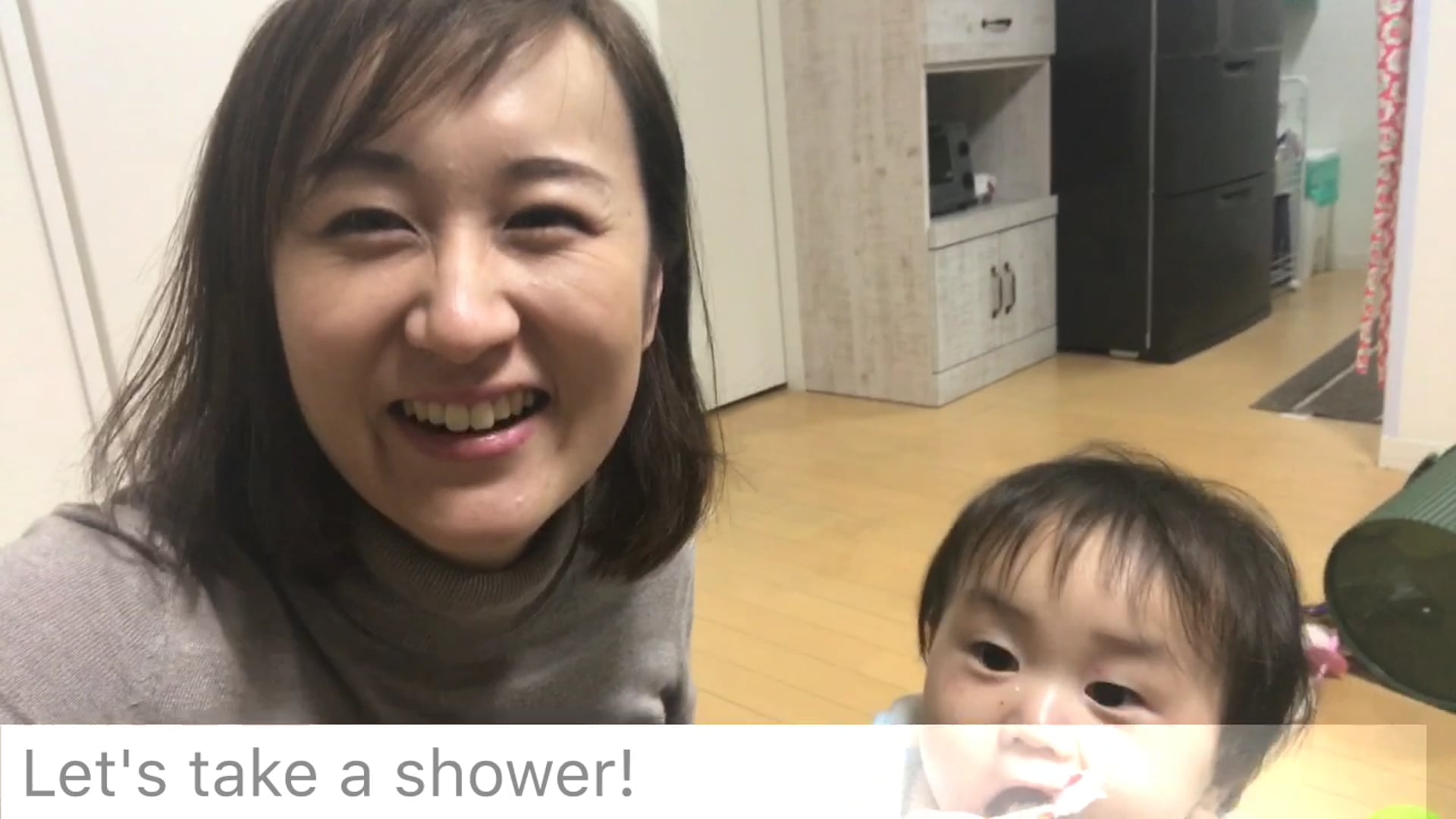 63.お風呂に入ろうね！Let's take a bath!