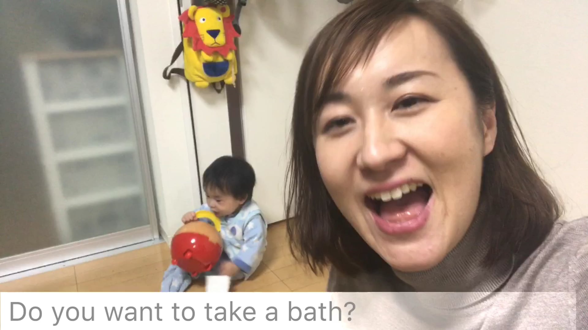 70.お風呂に入りたい？Do you want to take a bath?