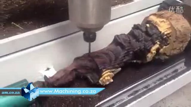 Machining Video: Wooden Buddha Statue Carved on AM.CO.ZA RotaRoute Rotary 4 Axis CNC Router X/Y/Z Axis with Rotary Attachment