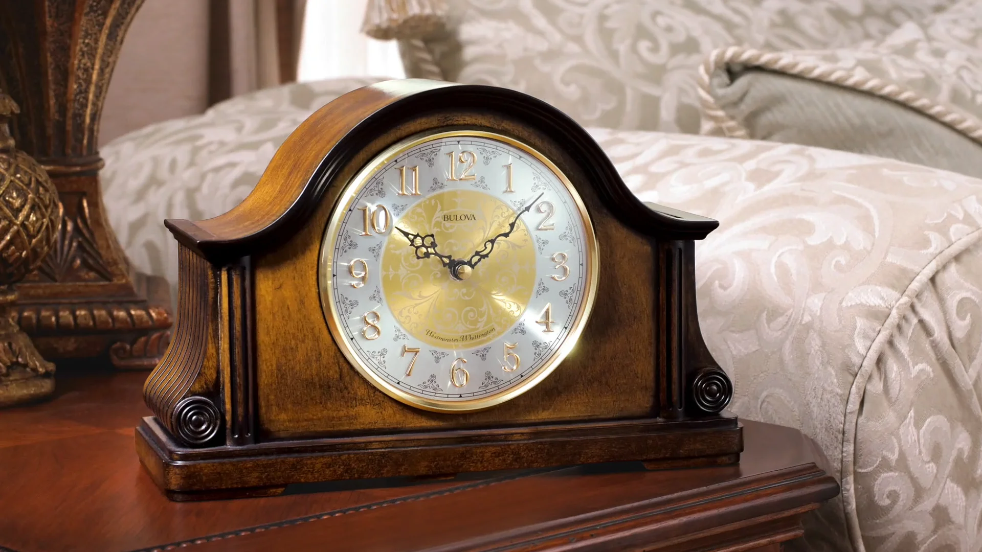 bulova ウエストミンスター　アンティーク　置時計 Vintage Bulova Tempus Fugit Westminster Chime Mantle Clock