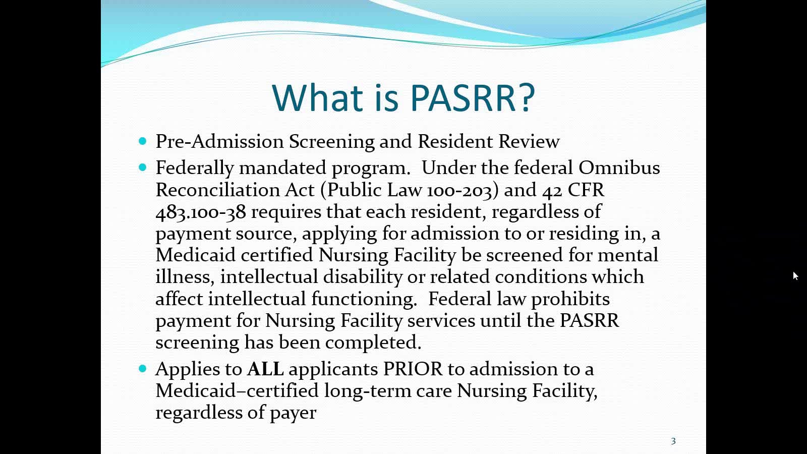 Revised New Mexico PASRR Level I Identification Screen On Vimeo