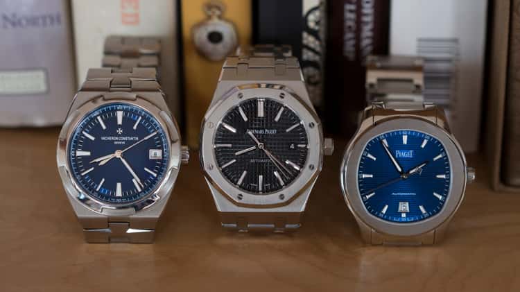 Three On Three Stainless Steel Sport Watches With Integrated Bracelets