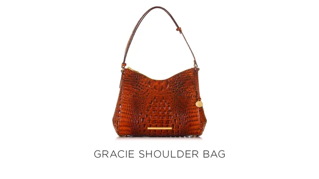 NWT Brahmin Gracie Leather Shoulder Bag in Pecan Melbourne