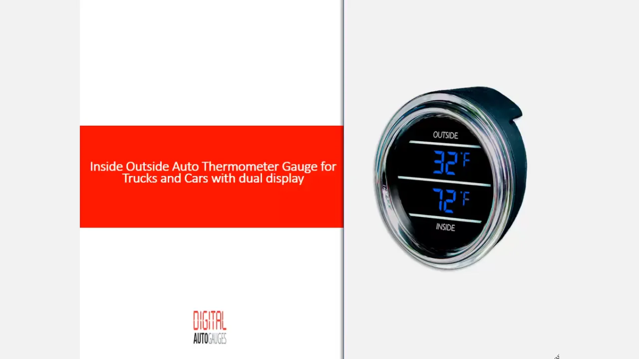 Inside Outside Auto Thermometer Gauge for Trucks and Cars dual