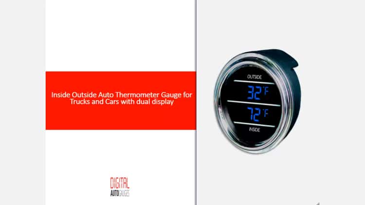 Inside Outside Auto Thermometer Gauge for Trucks and Cars with dual display