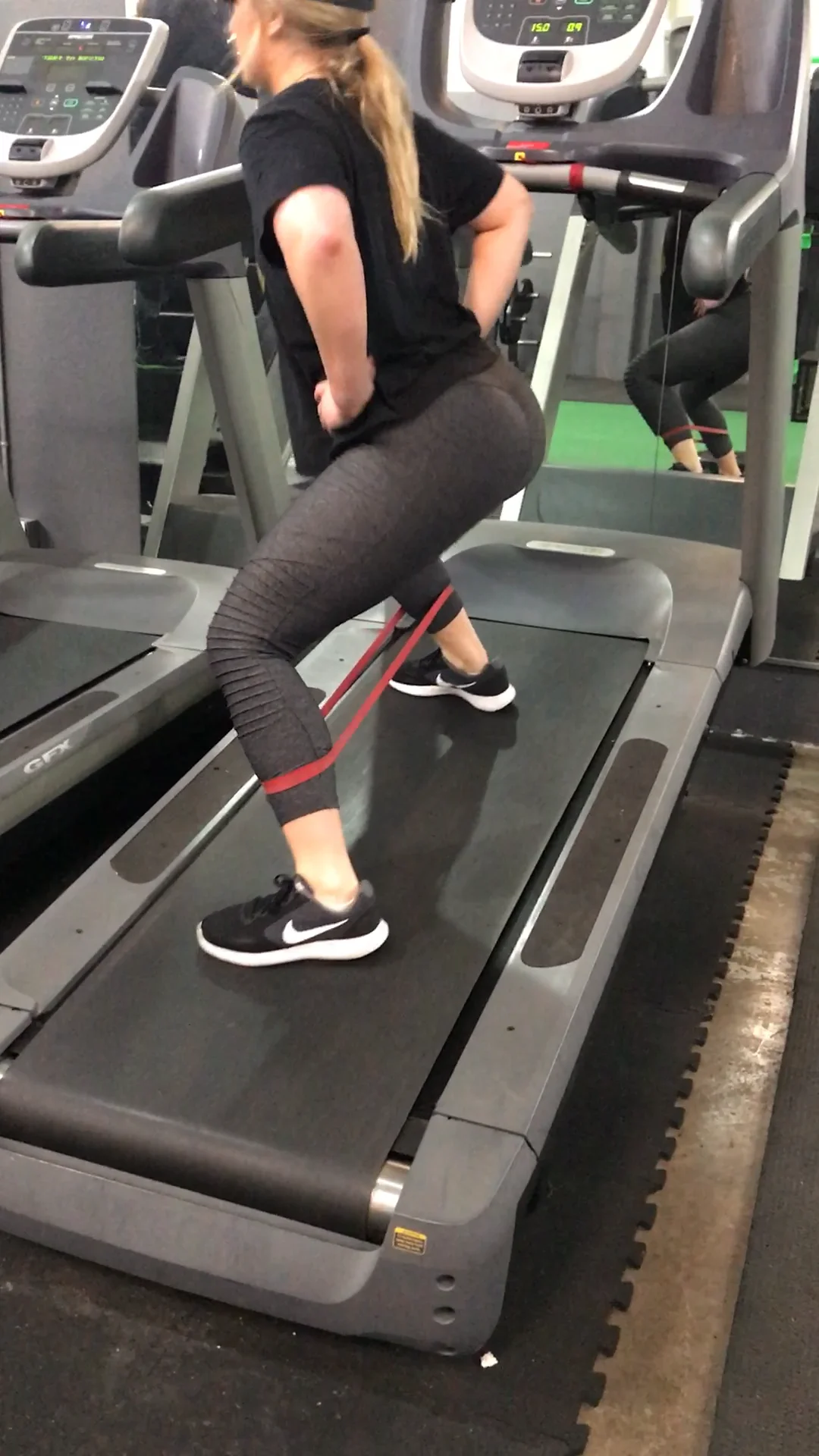 Incline Treadmill Banded Lateral Walks