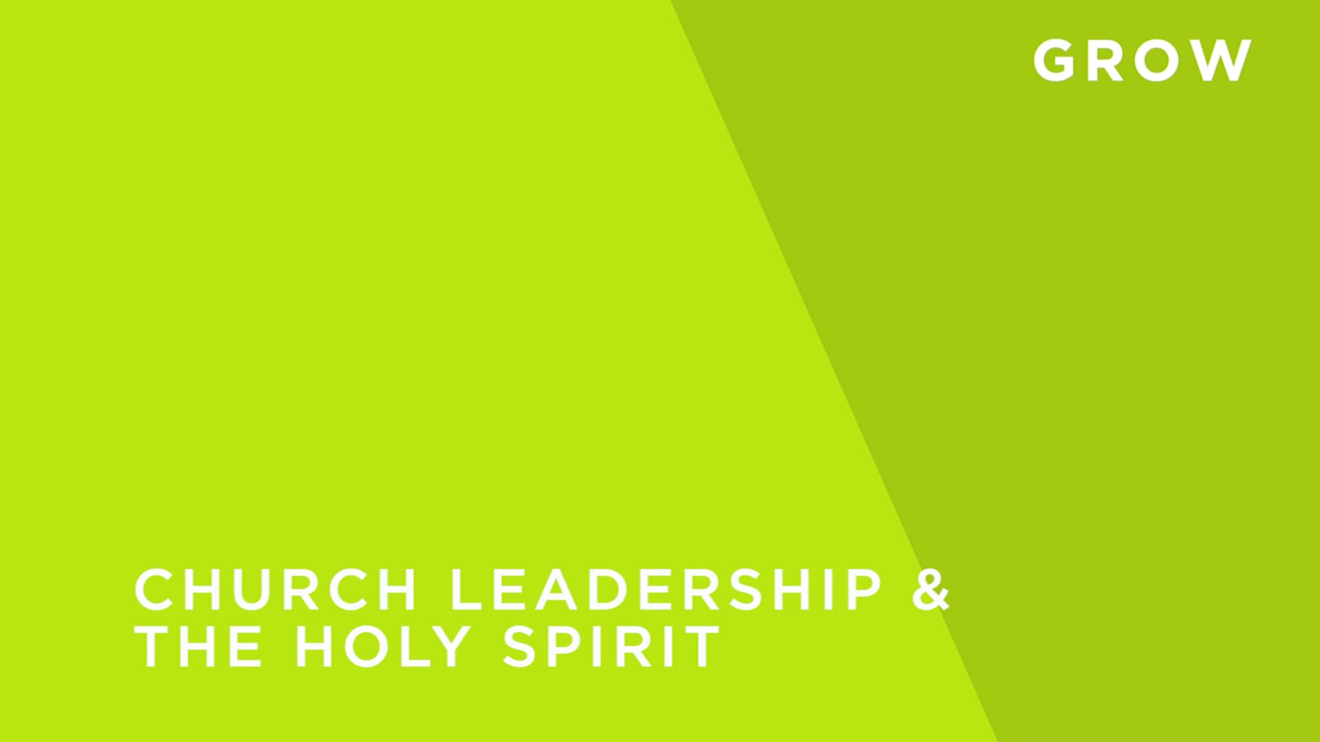 Church Leadership and the Holy Spirit