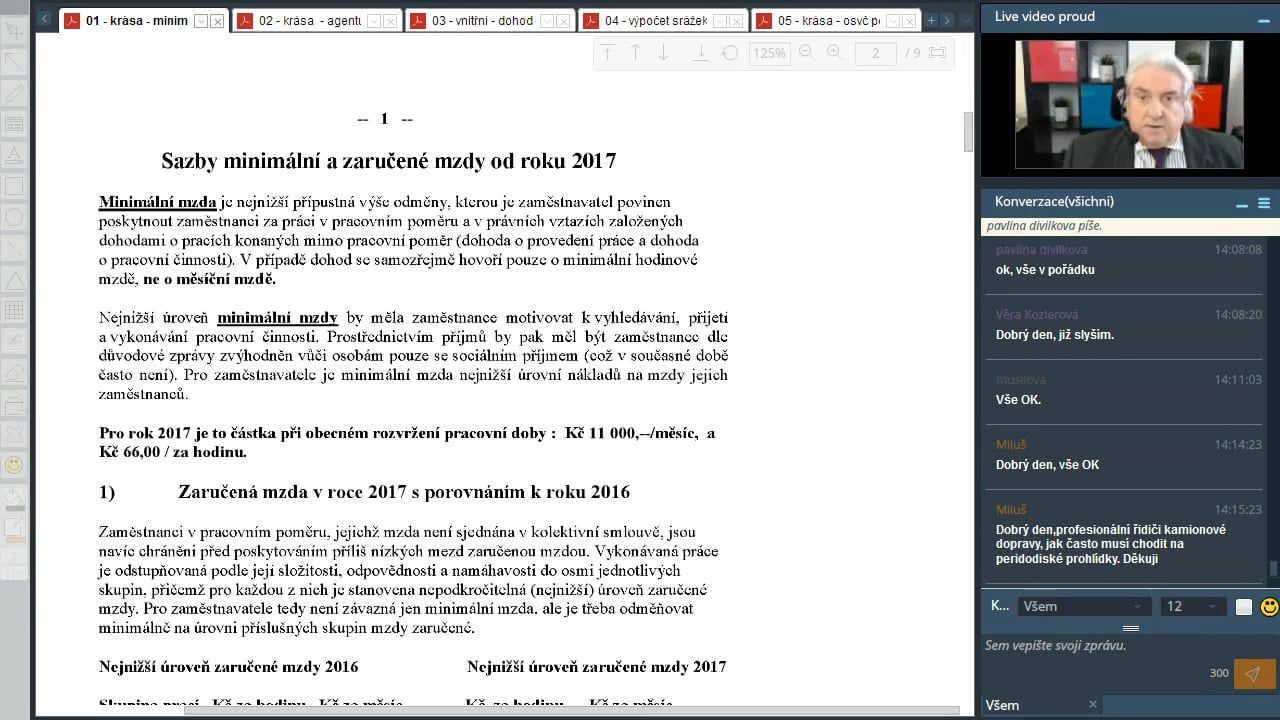 Novinky ve mzdách v roce 2017