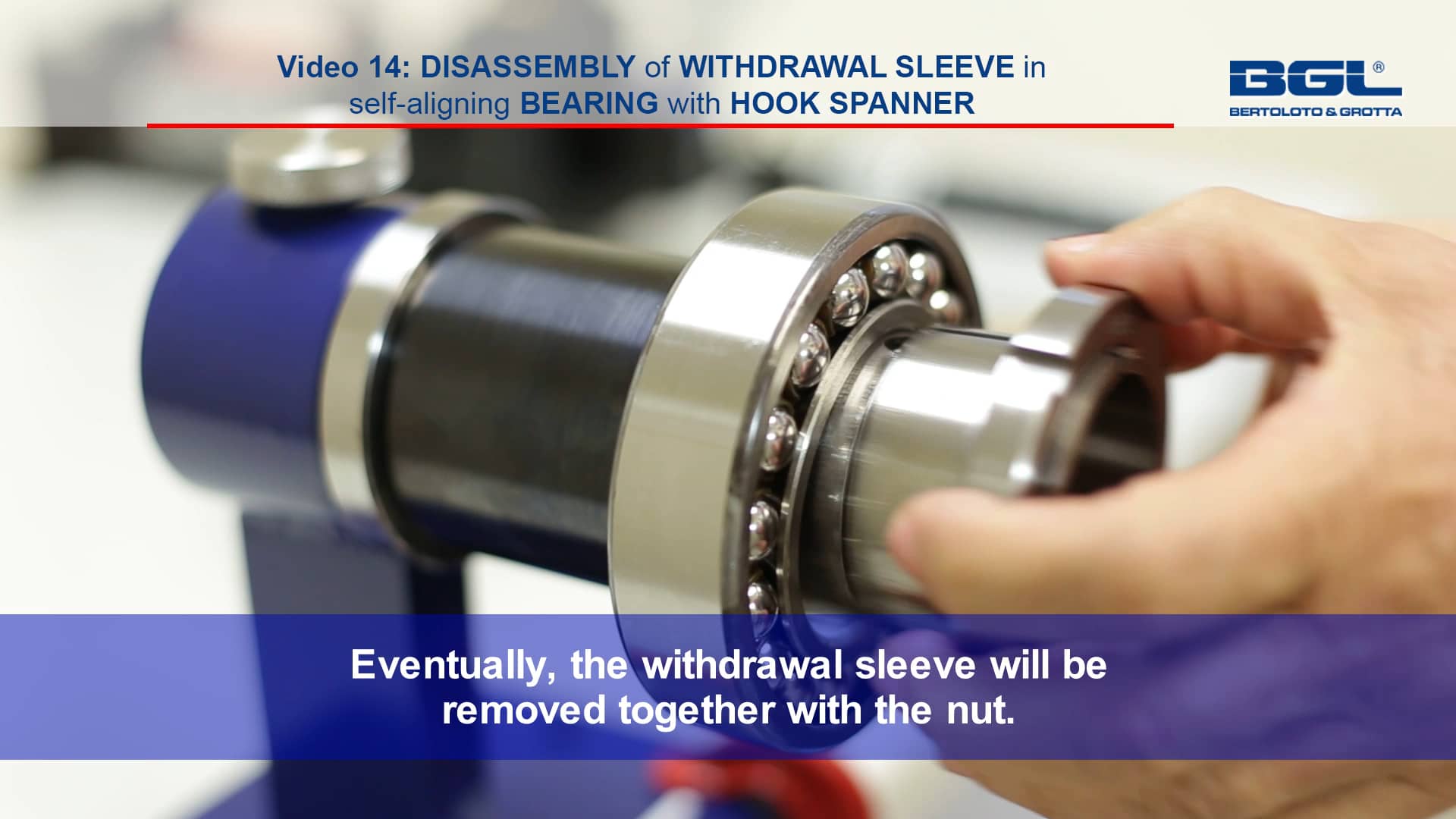 14. Disassembly of Withdrawal Sleeve on selfaligning Ball Bearing with