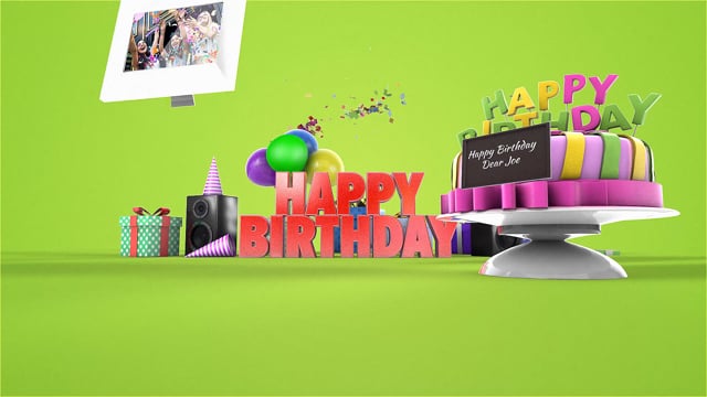 Happy Birthday Greeting 3D Video Card (With Horizontal Photo Holder) |  Renderforest