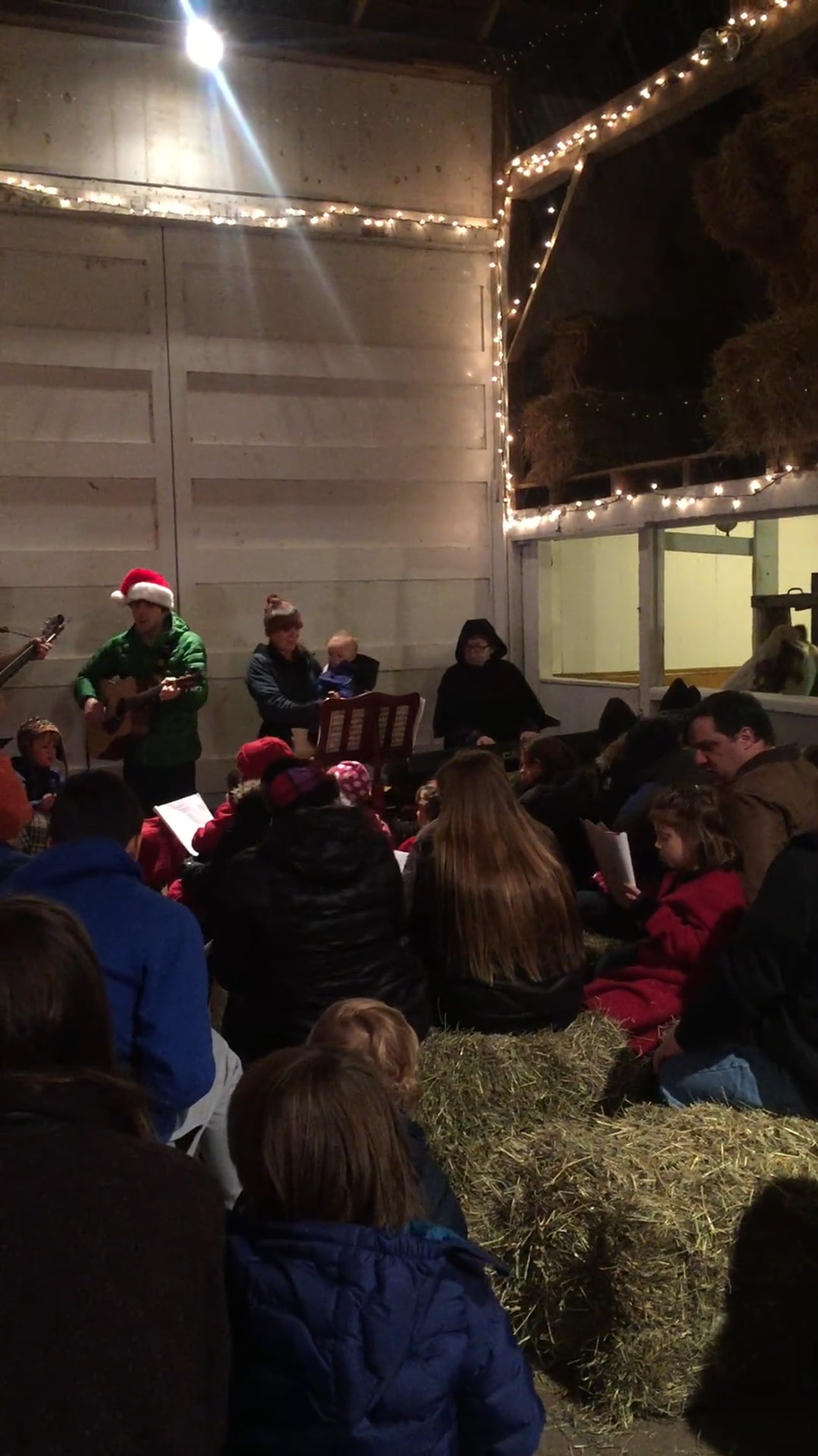 Caroling in the Barn with the Caruso Family, our cows and our members!