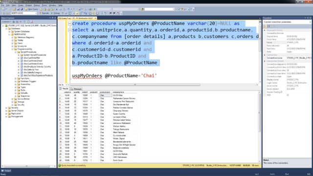 Creating Stored Procedure