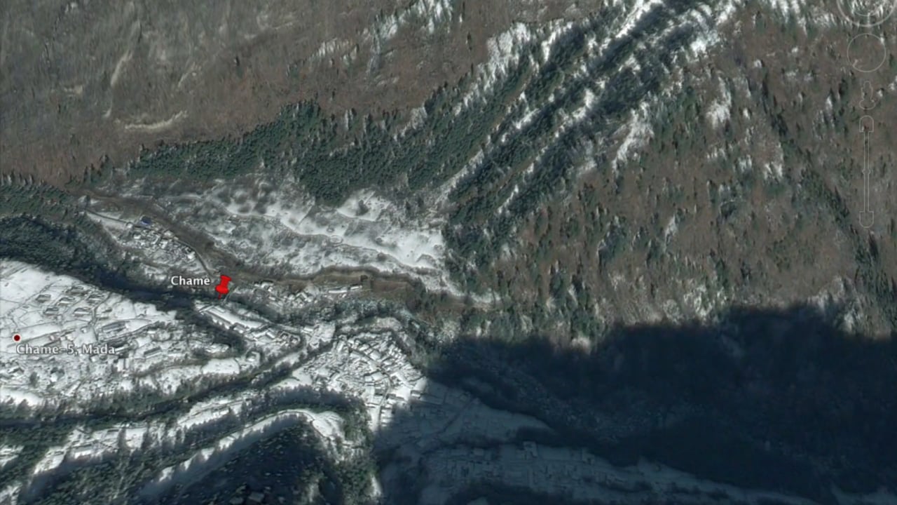 Aeriel fly over in Manang District of Nepal