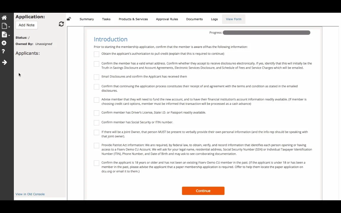 Entering a New Application on Vimeo