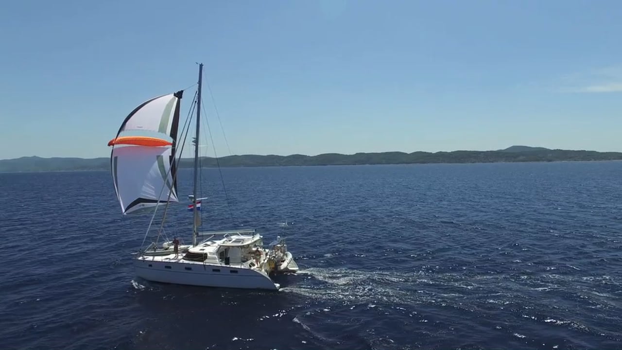 Sailing Golden Glow Catamaran with Parasailor in Croatia