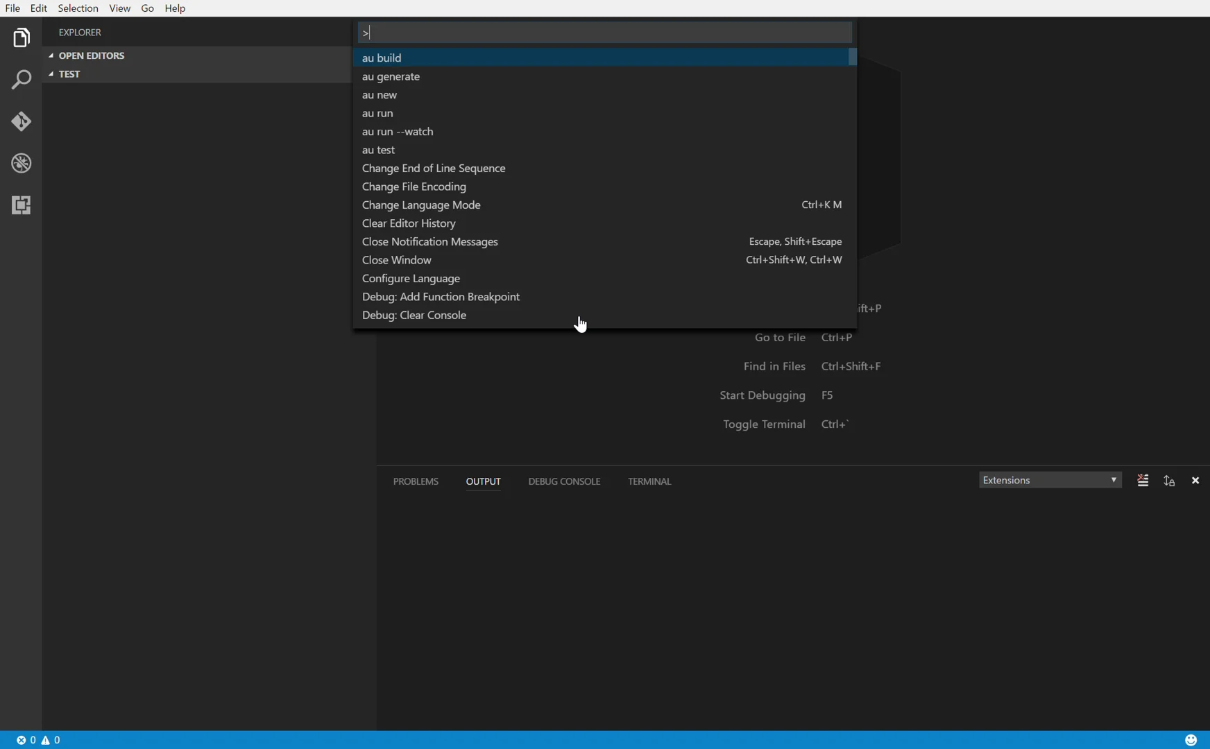 Visual Studio Code Aurelia extension (talk directly to aureliacli