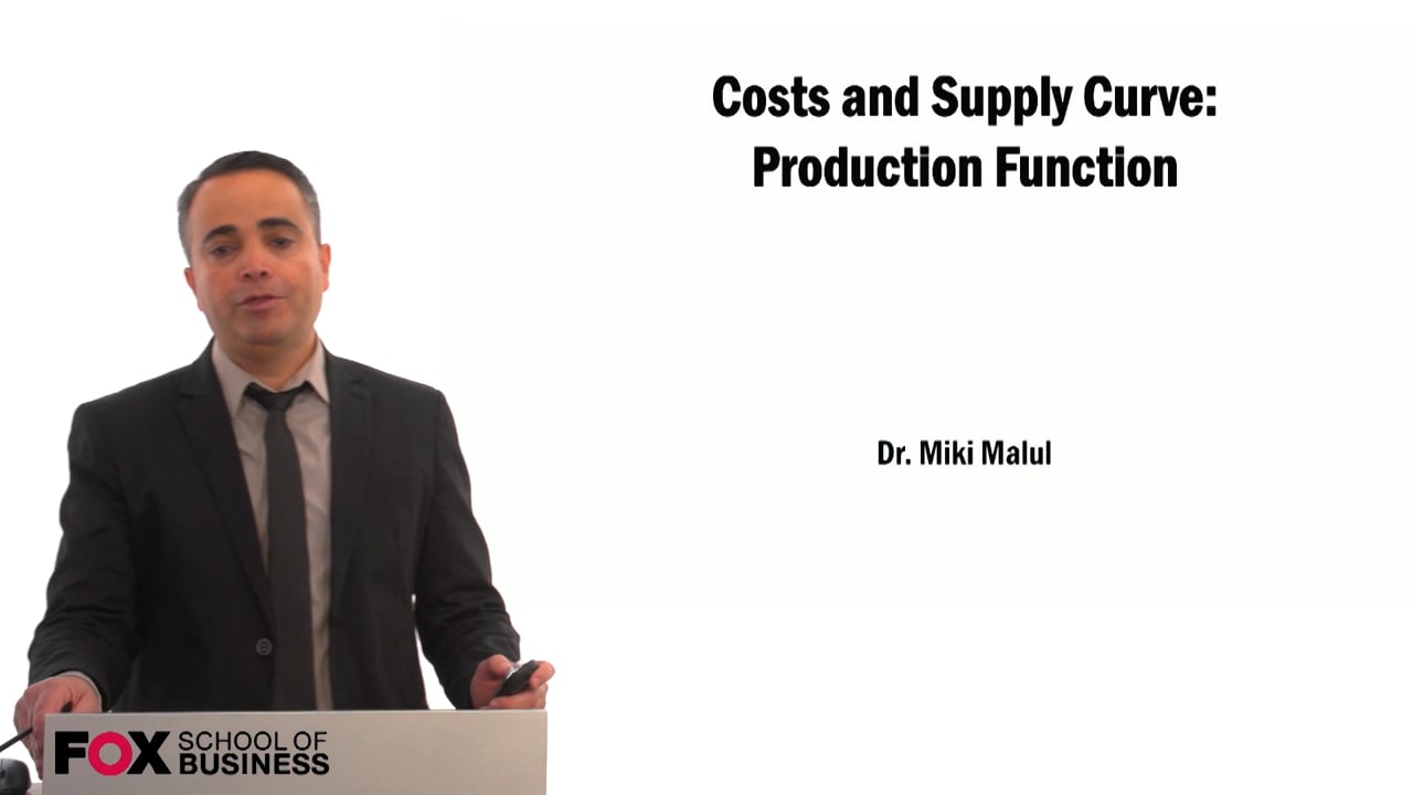 Costs and Supply Curve: Production Function