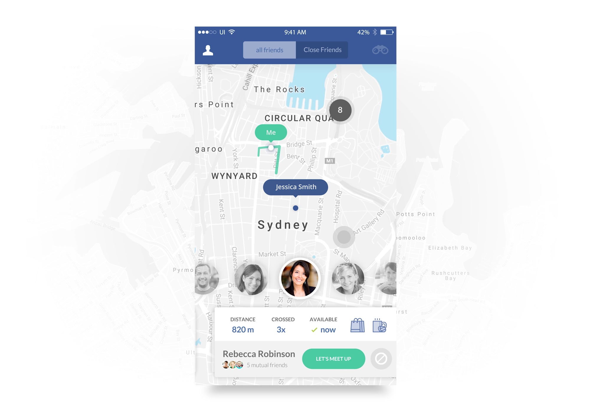 User interaction - Map search view - Concept: Facebook “let’s meet up ...