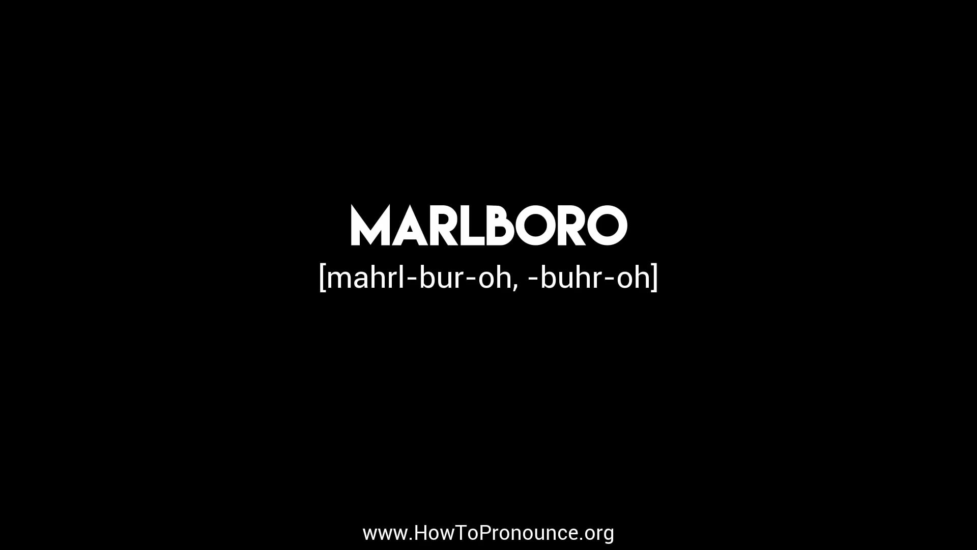 How to Pronounce marlboro on Vimeo