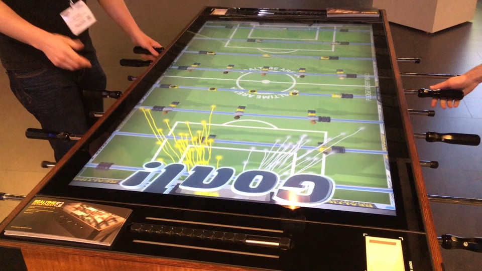INTERACTIVE DIGITAL TABLE FOOTBALL on the stand of LANG AG