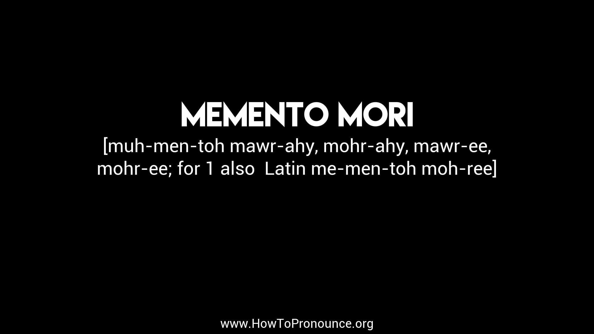 how-to-pronounce-memento-mori-on-vimeo