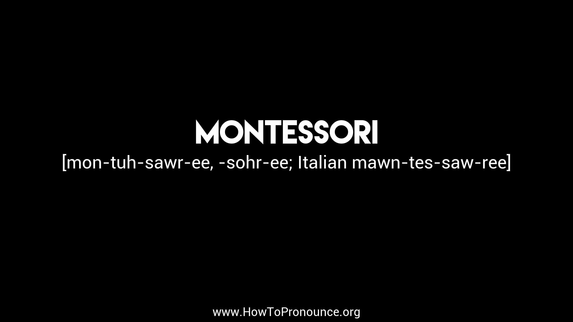 How to Pronounce montessori on Vimeo