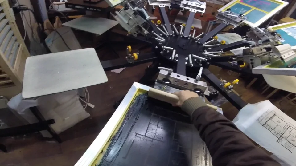 アルミプラテンのロータリー印刷機・回転印刷機・シルクスクリーン