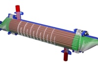 Flow of the process and service media inside a GAB Neumann’s SR type SiC shell and tube heat exchanger