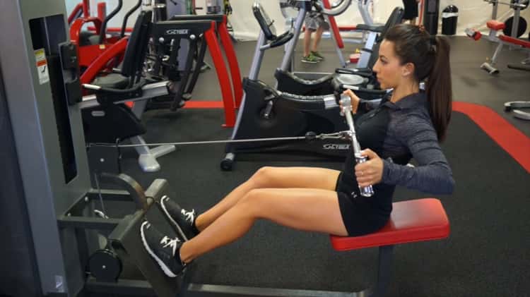 Seated cable row exercise instructions and video